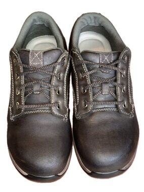 RED WING WORX Steel Toe‎ Work Shoes Brown Sz 8.5D Burnished Waxed Nubuck Leather